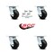 Service Caster 4 Inch Rubber on Steel Caster Set with Roller Bearing and Swivel Lock SCC SCC-30CS420-RSR-BSL-4 - alternate 4